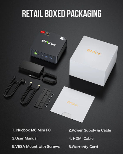 1010-GMKtec AMD Ryzen 5 6600H Mini PC--NucBox M6